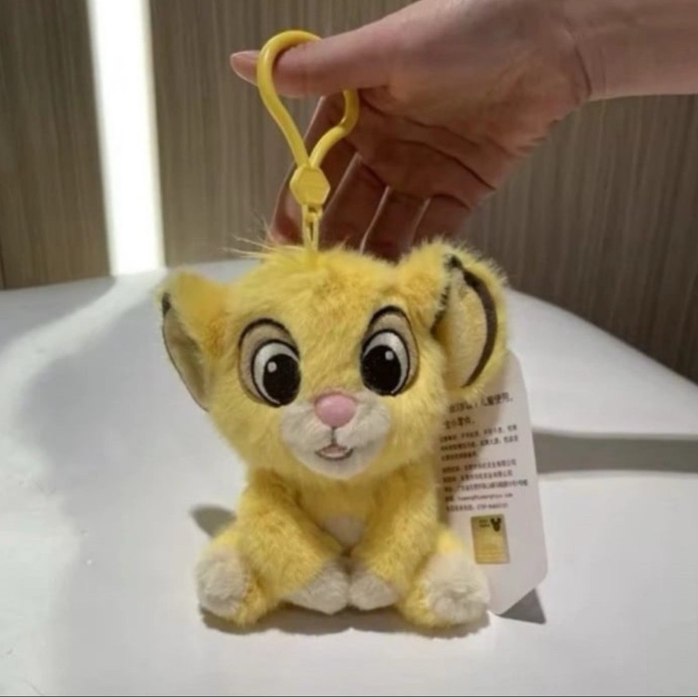Disney Genuine The Lion King Cute Plush Baby Simba Pendant Keychain 11cm